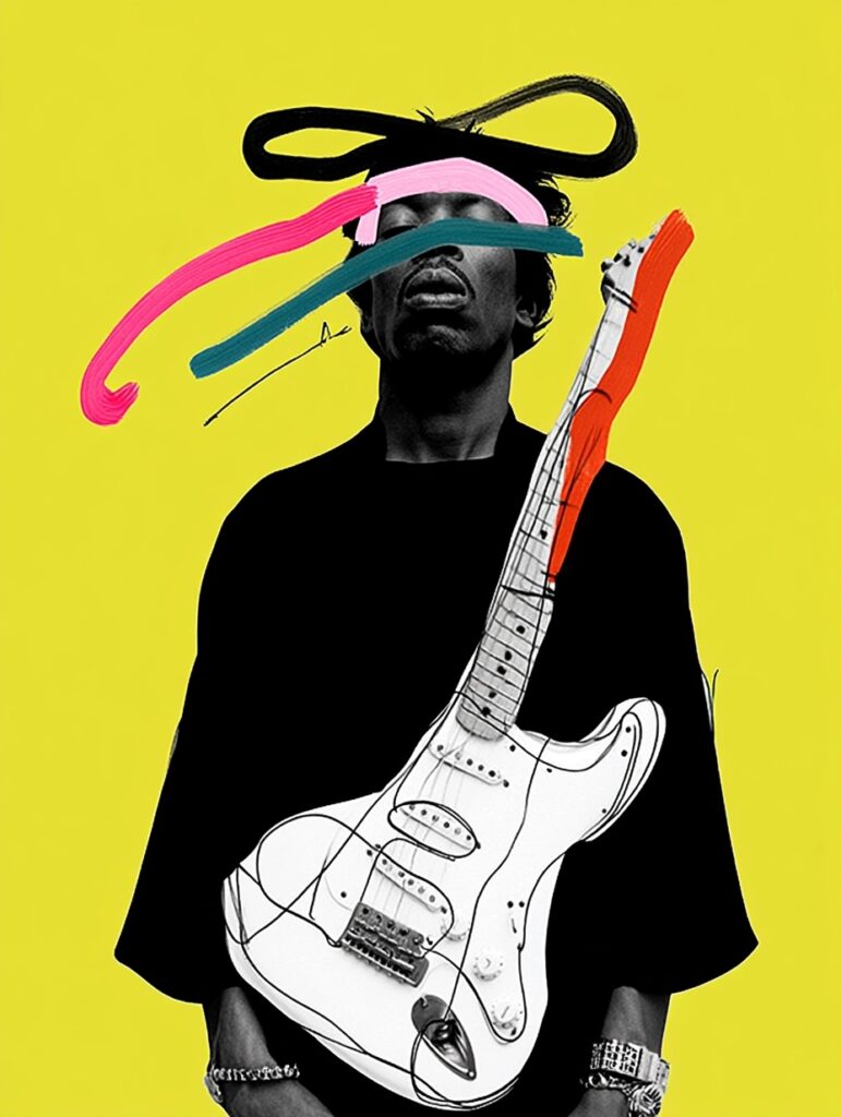 Rockero tocando la guitarra